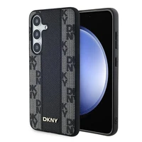 DKNY Odinis langeliais raštuotas magnetinis dėklas Samsung Galaxy S24 - juodas