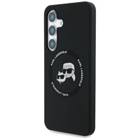 Karl Lagerfeld silikoninis dėklas telefonui Double Heads ir Circle MagSafe Samsung Galaxy S25 Plus juodas