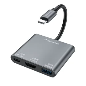 Hub Wozinsky WHCH-01 USB-C PD 100W HDMI 4K@30Hz USB-A 10Gbps - pilkas