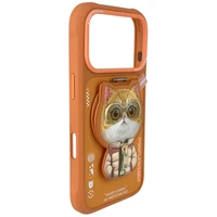 Nimmy Cool&Cute 2.0 Cat deklas iPhone 17 Pro Max su magnetiniu laikikliu - oranzinis