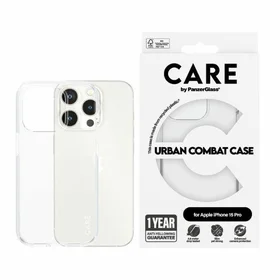 CARE by PanzerGlass Urban Combat dėklas telefonui iPhone 15 Pro - skaidrus