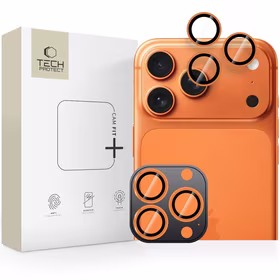 Tech-Protect Camring Fit+ kameros dangtelis, skirtas iPhone 14 Pro / Max / 15 Pro / Max / 16 Pro / Max / 17 Pro / Max – oranžinis
