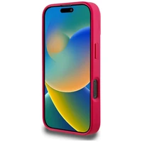 Guess Grūdėtas Gėlių Raštas Magnetinis dėklas iPhone 16 Pro fuksija