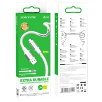 Borofone Kabelis BX82 Bountiful - USB į Micro USB - 2,4A 1 metras baltas