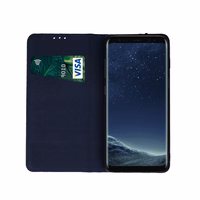 Natūralios odos "Smart Pro", skirtas "Samsung Galaxy A55 5G", tamsiai mėlynos spalvos