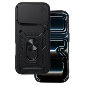 Stumdomas kameros šarvas dėklas telefonui Iphone 17 Pro juodas