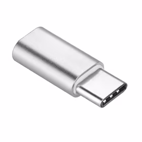 Adapteris Micro USB (moteriškas) į Type C (vyriškas) sidabrinis