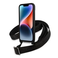 Karl Lagerfeld KLHCP14MSTMK iPhone 14 Plus 6.7" kietasis dėklas juodas/juodas Monograma Plokštelės Logotipas Dirželis