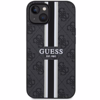 Guess GUHMP14MP4RPSK iPhone 14 Plus 6.7" juodas/juodas kietas dėklas 4G Printed Stripes MagSafe