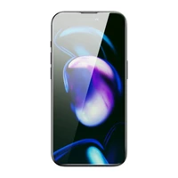 Baseus viso ekrano apsauginis stiklas iPhone 14 Pro su mėlynos šviesos filtru ir 0.3mm garsiakalbio apsauga + montavimo rėmelis