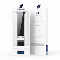 Dux Ducis dirželis (Mixture II versija) dirželis Apple Watch Ultra, SE, 9, 8, 7, 6, 5, 4, 3, 2, 1 (49, 45, 44, 42 mm) pintas diržas apyrankė juodas