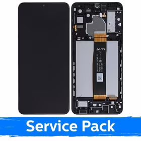 Ekranas skirtas Samsung A326 A32 5G juodas su rėmeliu (Service Pack)