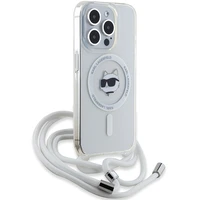 Karl Lagerfeld IML Choupette Head & Cord Magnetinis dėklas iPhone 14 Pro - skaidrus