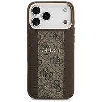 Guess 4G Stripe Magnetinis dėklas telefonui iPhone 17 Pro Max - ruda