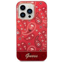 Guess GUHCP14LHGBNHR iPhone 14 Pro 6.1" raudonas/raudonas kietas dėklas Bandana Paisley