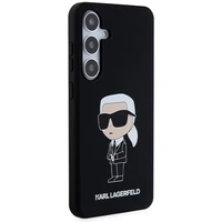 Karl Lagerfeld silikoninis Ikonik dėklas telefonui Samsung Galaxy S24+ - juodas