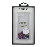 Guess GUHCP7GLUQPU iPhone 6/7/8 /SE 2020 / SE 2022 violetinis/kietas dėklas Liquid Glitter Party