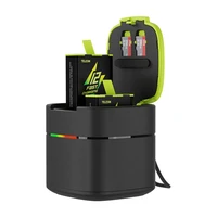 TELESIN Box dviejų kanalų įkroviklis GoPro Hero 12 / 11 / 10 / 9 kameroms (greitas įkrovimas)