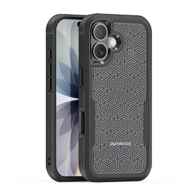 Dėklas Dux Ducis Shld Apple iPhone 17 juodas (Triangle Pattern)