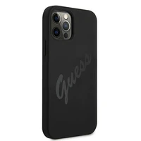 Guess GUHCP12LLSVSBK iPhone 12 Pro Max 6.7" juodas/juodas kietas dėklas Script Vintage
