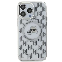 Karl Lagerfeld IML Monogram Karl & Choupette Head MagSafe dėklas iPhone 15 Pro Max - skaidrus