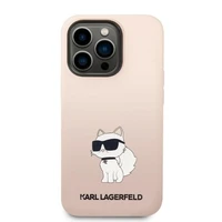 Karl Lagerfeld KLHCP14LSNCHBCP iPhone 14 Pro 6.1" kietasis dėklas rožinis/rožinis Silikoninis Choupette