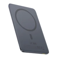 Baseus PicoGo AM41 5000mAh 20W itin plona Magnētinė Išorinė baterija su juodu Baseus Simple USB-C 60W 30cm kabeliu - pilka