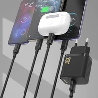 Dudao A27STEU 25W GaN USB-A Wall Įkroviklis with USB-A - USB-C Laidas - Baltas