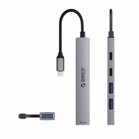 Orico YSB4-U2 USB-A/USB-C Hub prijungimo stotelė 2x USB-A 2.0 + 1x USB-A 3.0 + 1x USB-C 2.0 + 1x USB-C - pilka