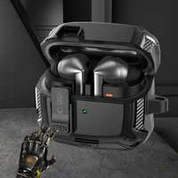 Tech-Protect silikoninis dėklas su kabliuku Samsung Galaxy Buds 3 / 3 FE / 3 Pro ausinėms - juodas