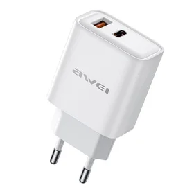 Įkroviklis Awei PD81-EU 22.5W USB-A/USB-C baltas