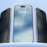 Benks temperuotas stiklas Ultra Shield Privacy FK66 iPhone 16 Pro Max juodas (plonas kraštas)