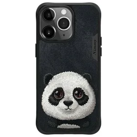 Nimmy Big Eyed Pet 2.0 Panda dėklas iPhone 15 Pro – juodas