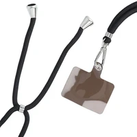 SWING (6mm) telefono dirželis, telefono pakabukas su reguliuojamu ilgiu / virvelės ilgis 165 cm (maks. 82,5 cm kilpoje) / ant peties arba kaklo – juodas