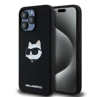 Karl Lagerfeld silikoninis Choupette Head magnetinis dėklas telefonui iPhone 15 Pro Max - juodas
