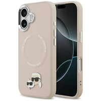 Karl Lagerfeld Karl & Choupette Pins Magnetinis dėklas telefonui iPhone 17 Pro - rožinis