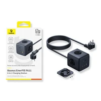 Baseus EnerFill FA11 67W maitinimo juosta, USB-A + USB-C kubas + 3 x ES lizdas 1.5m - juoda