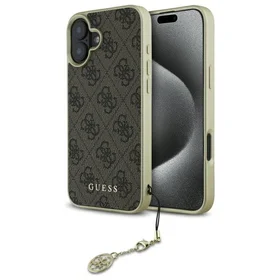 Guess 4G Charms Kolekcijos dėklas iPhone 16 Plus - rudas