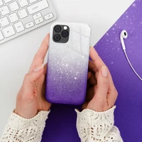 Blizgus dėklas telefonui IPHONE 11 Pro skaidrus violetinis