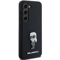 Karl Lagerfeld Silikoninis Ikonik Metal Pin dėklas Samsung Galaxy S24+ - juodas