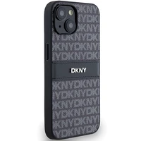 DKNY Odinis mono juosta ir metalinis logotipas dėklas telefonui iPhone 15/14/13 - juodas