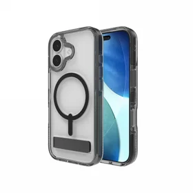 ZAGG Santa Cruz Snap KS MagSafe Dėklas with Stand iPhone 17 - Clear and Juodas