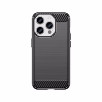 Lankstus anglies rašto dėklas telefonui iPhone 15 Pro Carbon Case - juodas