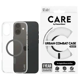 CARE by PanzerGlass Flagmano dėklas telefonui iPhone 16 Plus 6.7" juodas/juodas Magnetinis 1347