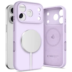 Tech-Protect Silicone magnetinis dėklas telefonui iPhone 17 Pro - violetinis