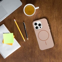 Blizgus magnetinis dėklas suderinamas su MagSafe, skirtas IPHONE 15 PLUS, dykumos auksinis