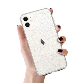 Crystal Glitter dėklas Iphone 11 sidabrinis