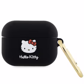 Hello Kitty Silikoninis 3D Kitty Head dėklas AirPods Pro - juodas