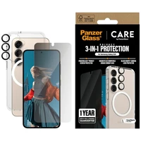 CARE by PanzerGlass Flagship 3in1 dėklas + privatumo stiklas + lęšis Samsung Galaxy S25