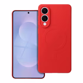 SILICONE MAG COVER dėklas telefonui suderinamas su Magnetiniu SAMSUNG S25 Edge raudona